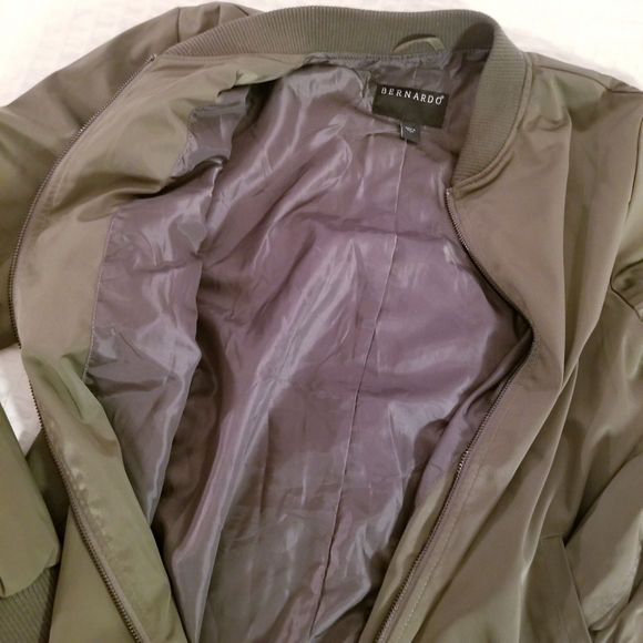 Bernardo | Army Green Long Bomber Jacket Coat - Picture 8 of 8